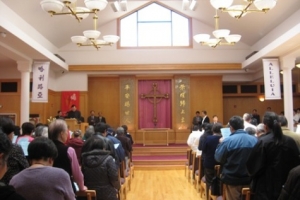 3月10日下午1點，三藩市華人基督教聯會國語受難節崇拜於中華基督教長老會舉行。（圖：基督日報/魯德） <br/>