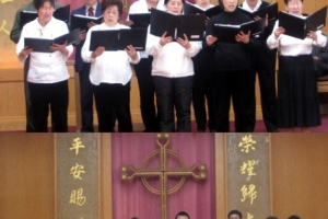 中華基督教長老會詩班與青年團契先後獻唱《神的羔羊》、《愛，喜樂，生命》。（圖：基督日報/魯德） <br/>