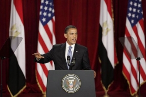 奧巴馬在6月4日的開羅大學演講中，呼籲伊斯蘭世界應當給予宗教信仰更多的自由。（圖：美聯社） <br/>