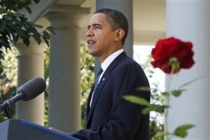 奧巴馬得知自己獲得諾貝爾和平獎之後發言，表示他將把獎項是為一種「行動的呼籲」。（圖：路透社） <br/>