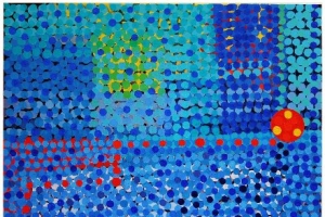 周蘭惠老師作品點畫「行在海面上」（圖：2011「異向．藝象」跨界聯展 Facebook） <br/>
