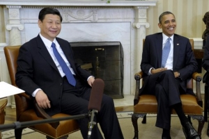 中國國家副主席習近平（左）14日與美國總統奧巴馬在白宮會面。 （圖：美聯社） <br/>