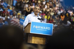 奧巴馬5日在維州一場活動中演講。（圖：路透社） <br/>