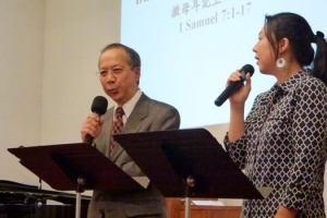 教育大會邀請到陳家榮牧師傳講信息，分享教會復興的途徑。（圖：本報記者） <br/>