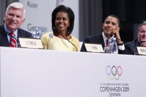 美國總統奧巴馬為芝加哥奧運助威 <br/>