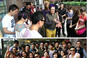 台北新生命小組教會的牧者與弟兄姊妹也現身支持，並一同為《天台》禱告。（圖：新生命小組教會臉書） <br/>