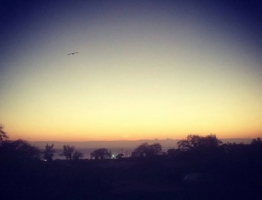 吳建豪在臉書上傳一張美麗日出的照片，「每天早上5點觀看非洲的日出是一種祝福，可以感受到平安。」（圖：吳建豪臉書） <br/>
