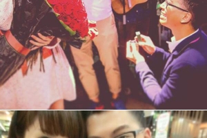 上周六裕美與林恩浩上演浪漫街頭求婚。(圖：裕美臉書) <br/>