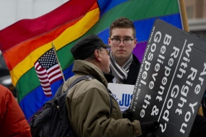 維吉尼亞州同性戀維權分子聲援取消同性婚姻禁令。 <br/>