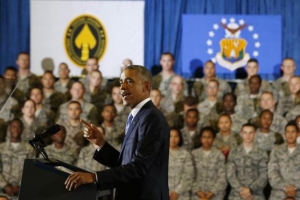 奧巴馬週三訪問佛州的美國中央司令總部時則一再強調，他不會在伊拉克或敘利亞打另一場地面戰爭。（圖：路透社） <br/>