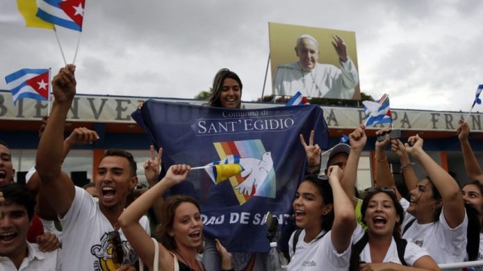 古巴人民歡迎教宗方濟的到訪。