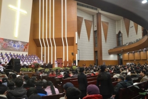 2016年2月21日，鎮江教會唱詩班。 <br/>圖片：鎮江網友