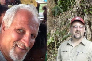 53的傳教士哈囉德·尼科爾斯（左）和48歲傳教士蘭迪·亨策爾（右）于4月30日在加勒比島國牙買加被殘忍殺害。 <br/>