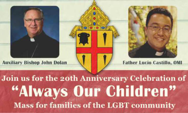 紀念「97信件」—《都是我們的孩子》發佈20週年  多倫主教主持同性戀法庭會眾彌撒  （圖：來自網絡）