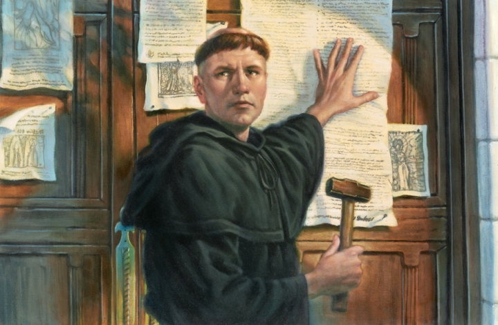 1517年，馬丁·路德在教堂門口張貼《95 條論綱》，標誌著宗教改革運動的開始。 （圖：來自網絡）