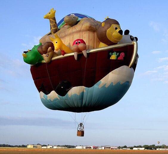 挪亞方舟熱氣球冉冉升空。（圖：黃健庭臉書)）