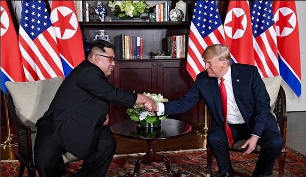 美國總統川普(Donald Trump)和朝鮮獨裁者金正恩(Kim Jong Un)6月12日在新加坡會面。(Instagram/realdonaldtrump)