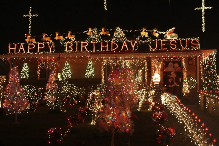 聖誕節裝飾「生日快樂耶穌」 （圖：來自網絡）