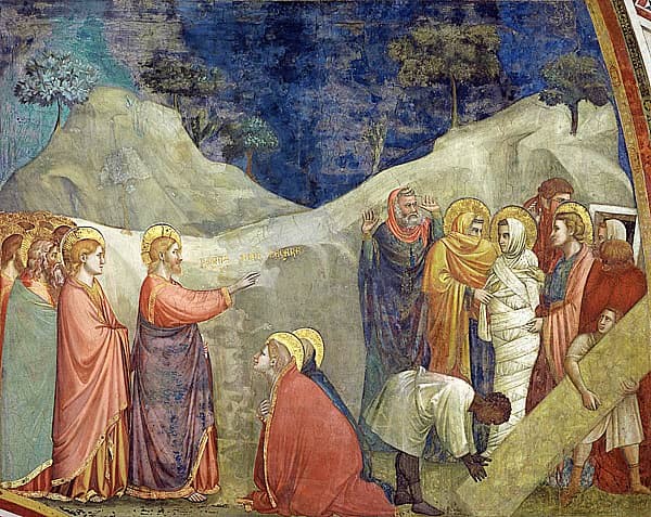 病人復甦 The Raising of Lazarus，喬托Giotto di Bondone，1320年。（圖：網絡圖片）