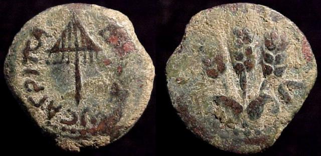 亞基帕古錢幣正及背面。（圖： Ancient Coins For Education網）