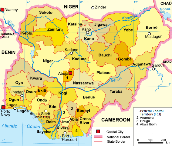 尼日利亞地圖