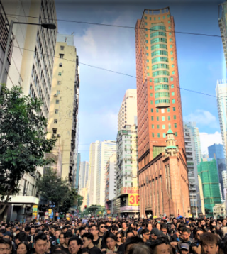 6月反送中遊行人士途經循道衞理香港堂。（圖：google map）