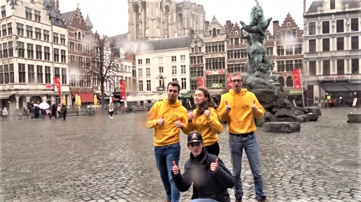 比利時學生在影片呼籲眾人為國家祈禱。（圖：國際福音學生團契視頻擷圖）