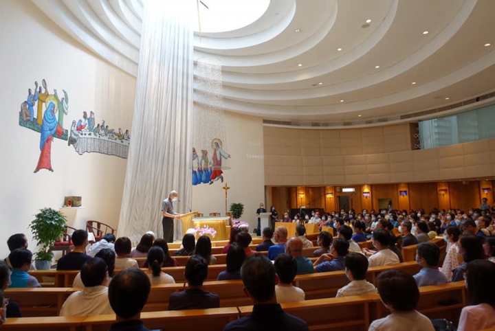 七一祈禱會於天主教聖母聖衣堂舉行。（圖：香港天主教正義和平委員會臉書）