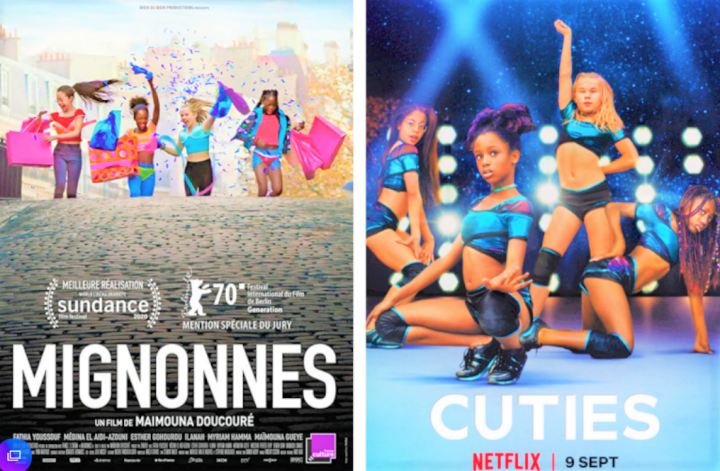 《小可愛》海報法國版［左］美國被［右］。（圖： Netflix ） 