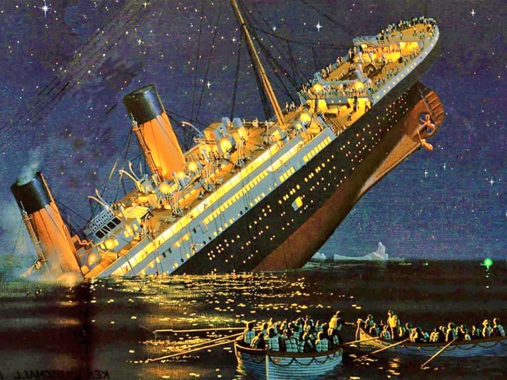 鐵達尼號1912年處女航撞冰山在大西洋北沉沒。（圖：網絡圖片） 