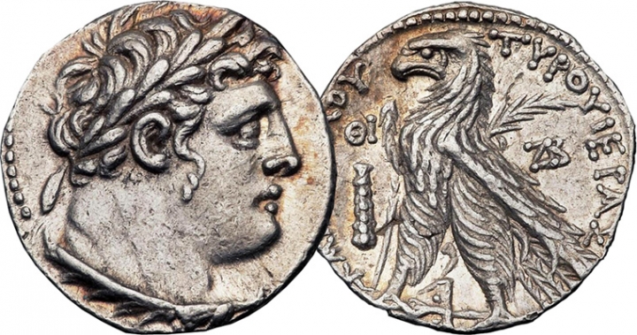 公元前125年至公元66年的銀幣提爾［Tyre］。（圖：網絡圖片） 