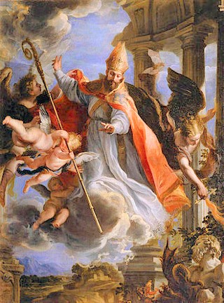 名畫《聖奧古斯丁的勝利》，1664年。（圖：維基百科） 