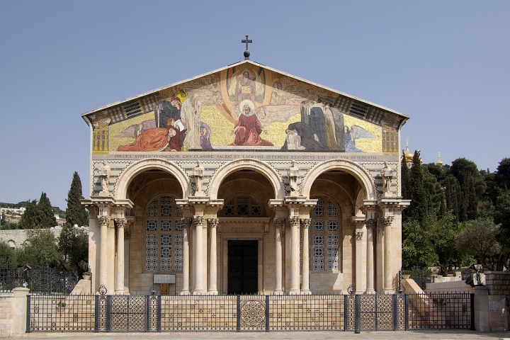位於耶路撒冷橄欖山上，靠近客西馬尼園的教堂Basilica of the Agony。（圖：維基百科） 

 