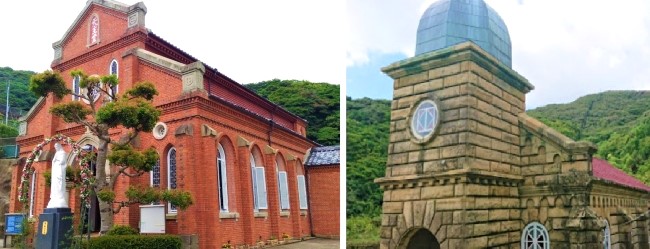 長崎縣五島列島教會建築群：青砂之浦教會、頭島天主堂。 （圖：google map）