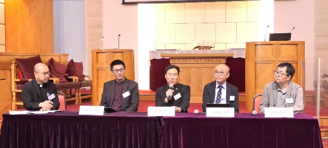講員（左二至右）： Mr. Tass Yu、林津牧師、范國光牧師、郭星燁牧師。（圖：基督日報）