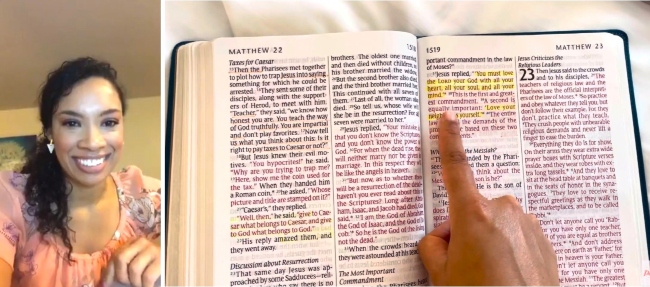 奧布里頓在YouTube朗讀馬太福音22章。（圖：OfficialCUFI／Destiny YouTube擷圖）