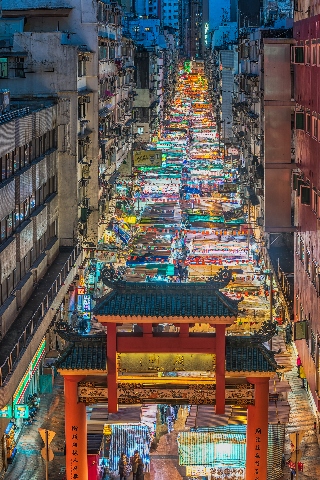 香港廟街。（圖：維基百科）