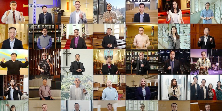 來自不同宗派教牧領袖視頻全城福音運動。（圖：香港啟發YouTube擷圖）