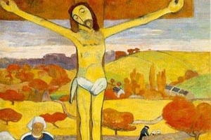 法國印象派畫家高更的作品：《黃色的基督》 <br/>